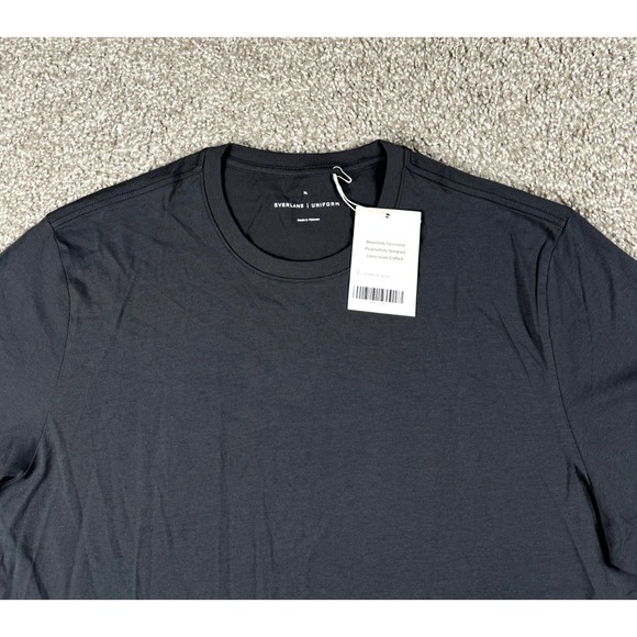 Everlane Uniform Shirt Mens Extra Large Gray Solid Crewneck Cotton Tee Made USA - Picture 2 of 9